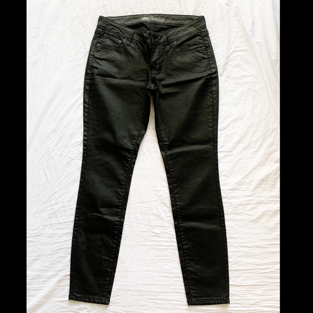 Old Navy Rockstar Coated Black Skinny Jeans